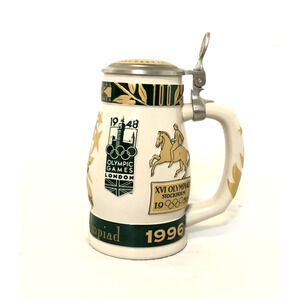 1996 Atlanta Official Centennial Olympic Games Anheuser Busch Lidded Stein
